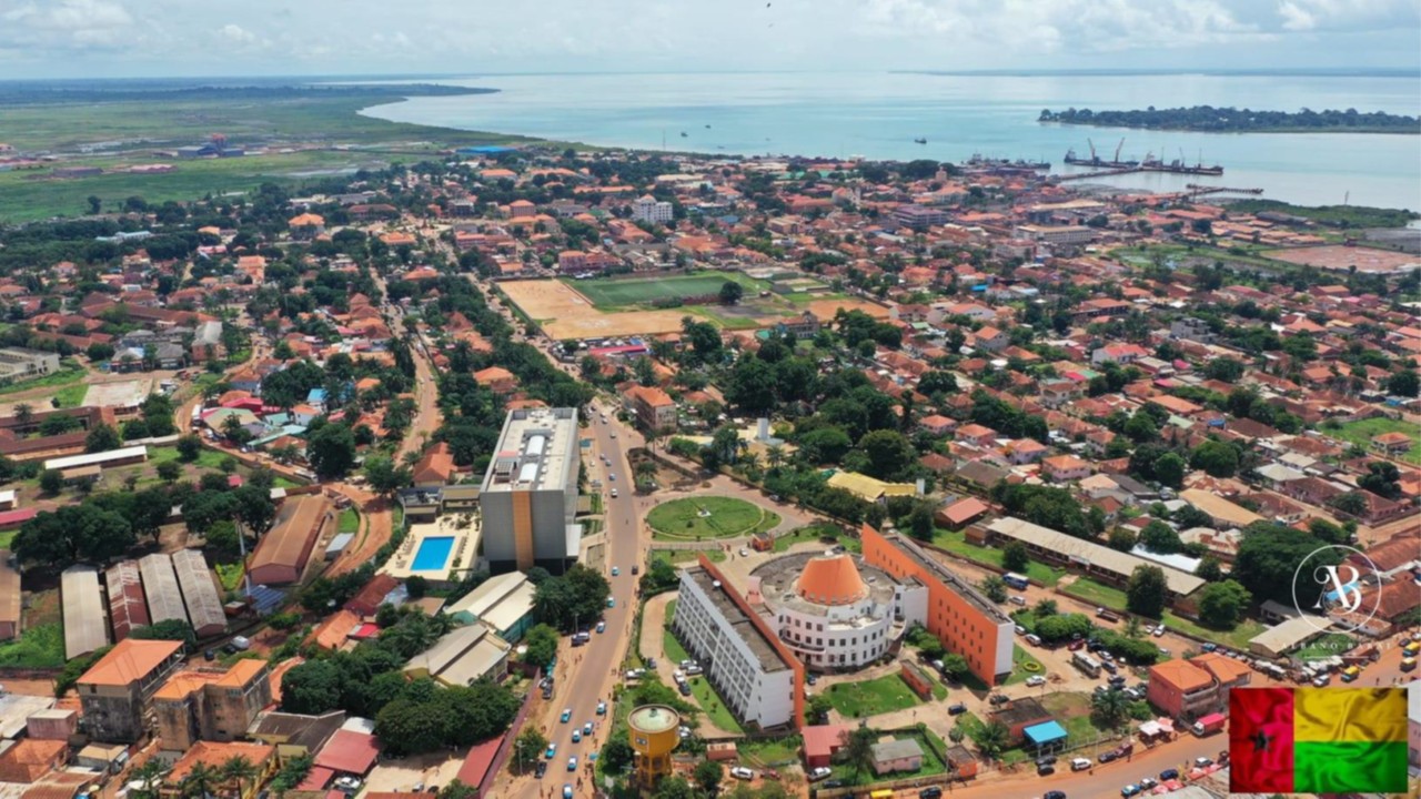 Aerial view of Bissau, the capital city of Guinea Bissau