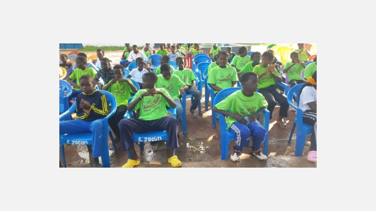 Children gathered at a ministry event in Guinea Bissau